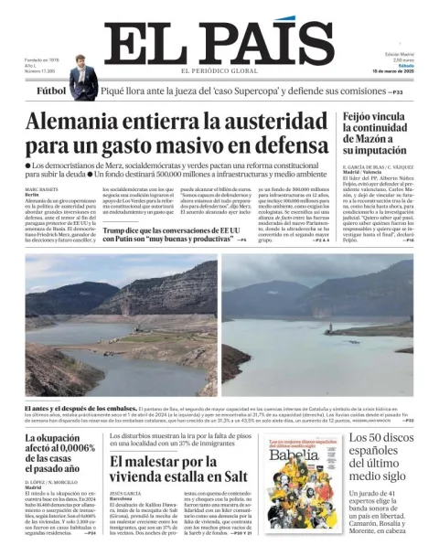 Portada de El Pais
