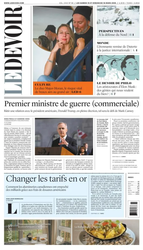 Portada de Le Devoir