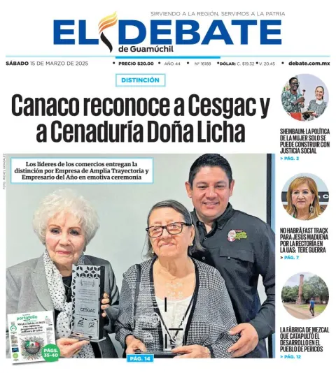 Portada de El Debate de Guamuchil