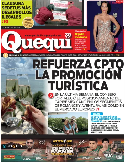 Portada de Quequi (contraportada) del sábado, 15 de marzo de 2025