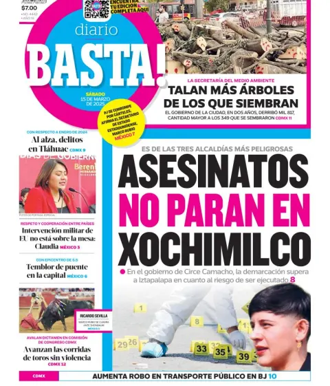 Portada de Basta del sábado, 15 de marzo de 2025