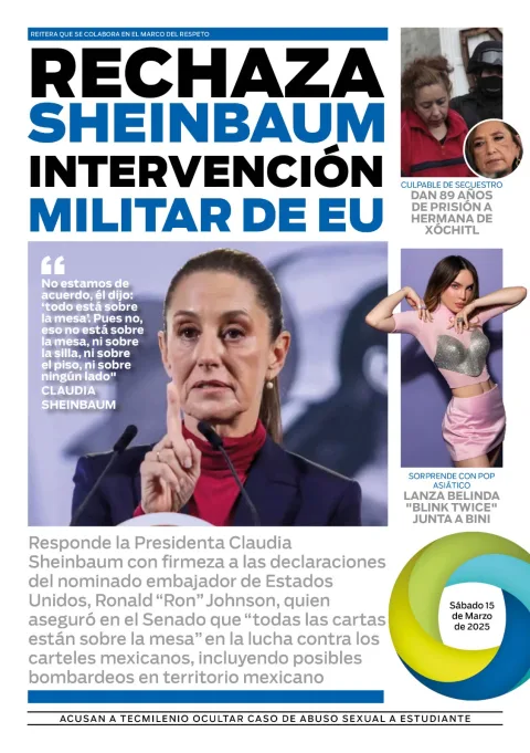 Portada de El Quintana Roo (contraportada) del sábado, 15 de marzo de 2025