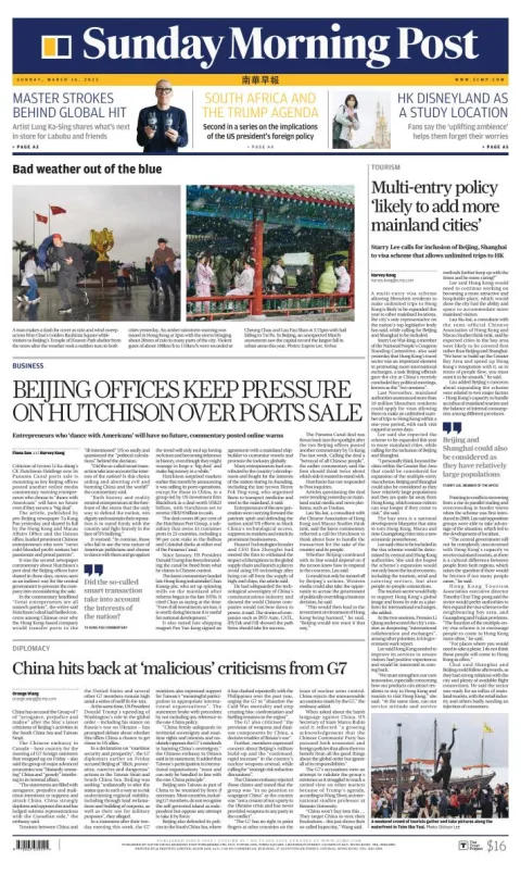 Portada de South China Morning Post