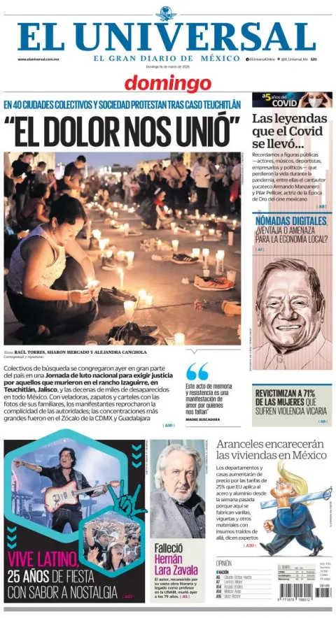 Portada de El Universal