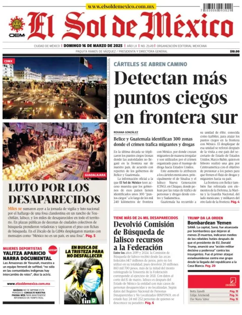 Portada de El Sol de Mexico
