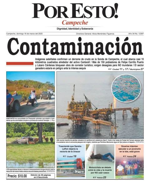 Portada de Por Esto (campeche) del domingo, 16 de marzo de 2025