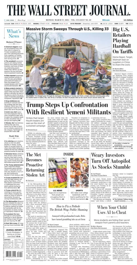 Portada de The Wall Street Journal