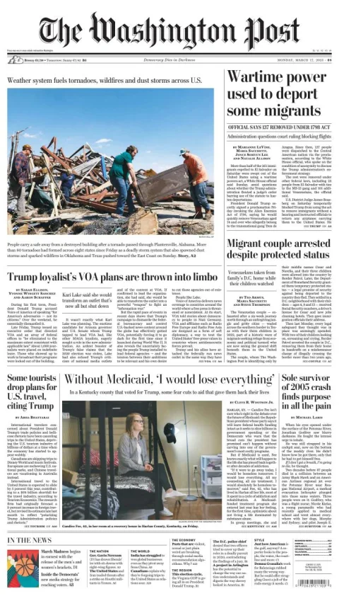 Portada de The Washington Post
