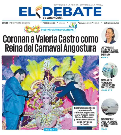 Portada de El Debate de Guamuchil