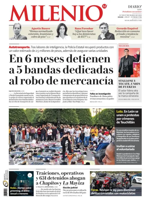 Portada de Milenio Leon del lunes, 17 de marzo de 2025