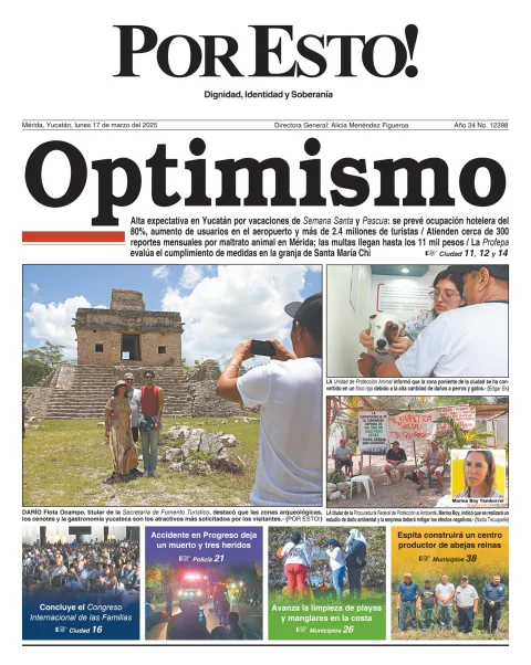 Portada de Por Esto (merida, Yucatan) del lunes, 17 de marzo de 2025