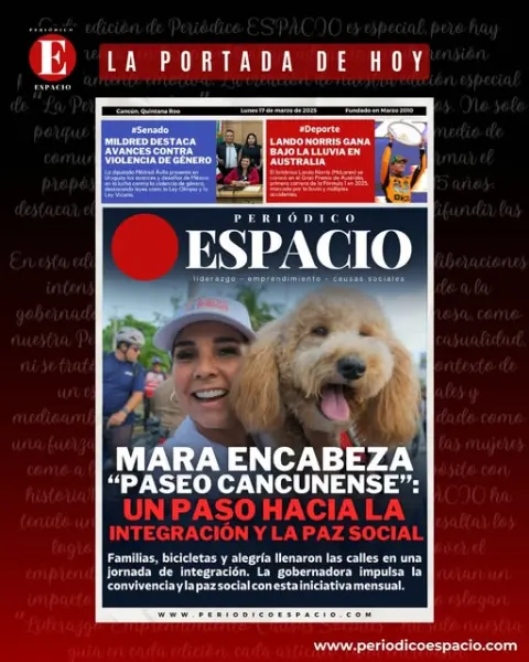Portada de Periodico Espacio (portada) del lunes, 17 de marzo de 2025