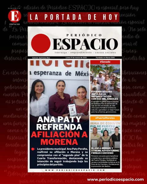 Portada de Periodico Espacio (contraportada) del 2025-03-17