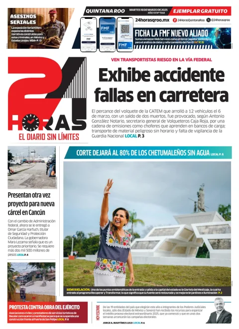 Portada de 24 Horas Quintana Roo