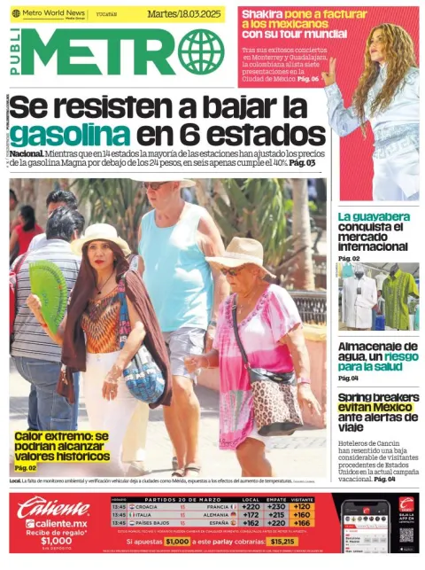 Portada de Publimetro Merida del martes, 18 de marzo de 2025