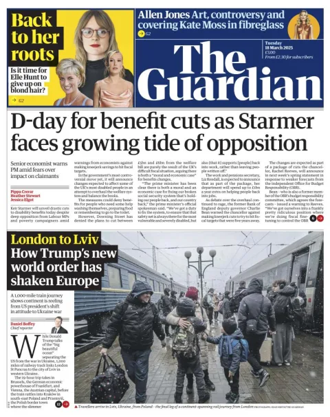 Portada de The Guardian (reino Unido) del martes, 18 de marzo de 2025