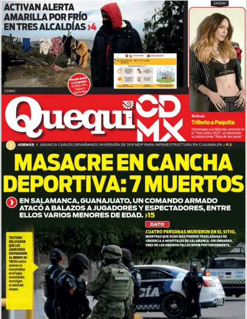 Portada de Quequi CDMX (contraportada) del martes, 18 de marzo de 2025
