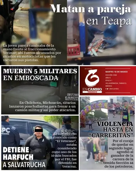 Portada de En Cambio - Tabasco (contraportada) del martes, 18 de marzo de 2025