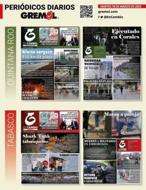 Portada de En Cambio - Quintana Roo (portada) del martes, 18 de marzo de 2025