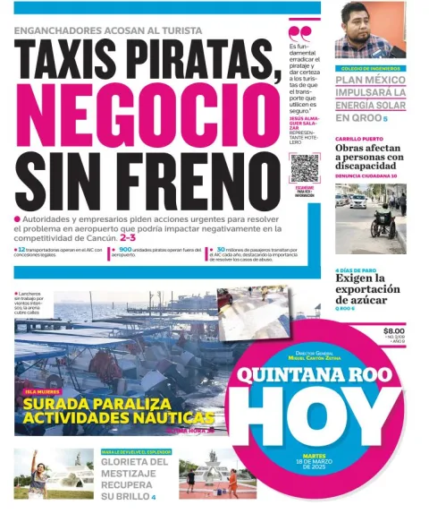 Portada de Quintana Roo Hoy del martes, 18 de marzo de 2025