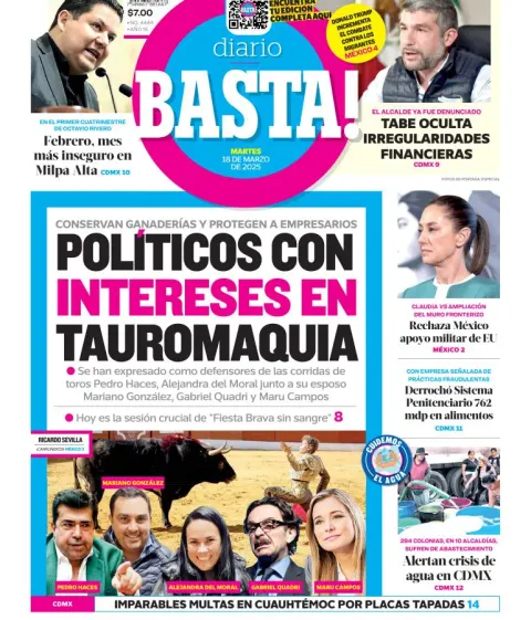 Portada de Basta del martes, 18 de marzo de 2025