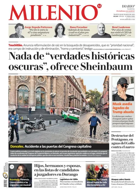 Portada de Milenio del martes, 18 de marzo de 2025