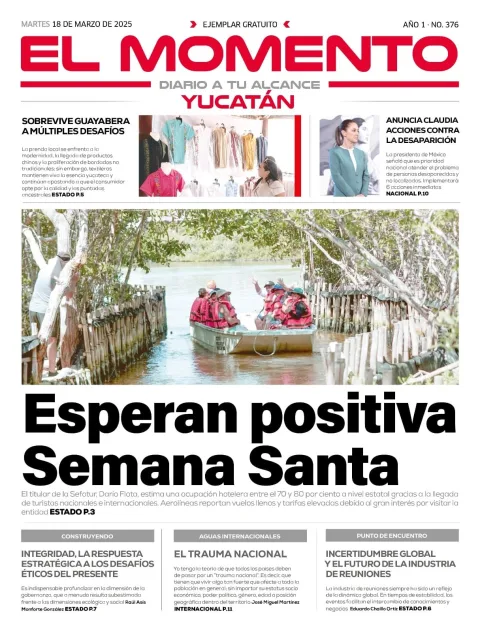 Portada de El Momento Yucatan del martes, 18 de marzo de 2025