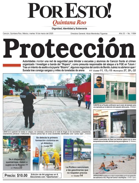 Portada de Por Esto (quintana Roo Cancun) del martes, 18 de marzo de 2025