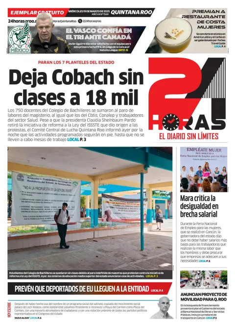 Portada de 24 Horas Quintana Roo