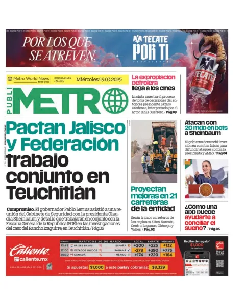 Portada de Publimetro Guadalajara