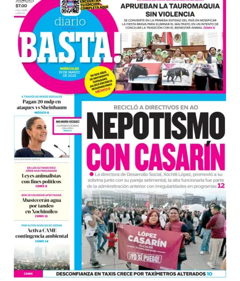 Portada de Basta del miércoles, 19 de marzo de 2025