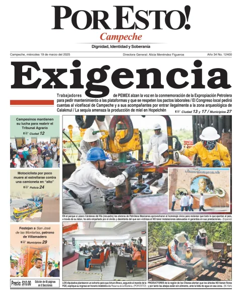 Portada de Por Esto (campeche) del miércoles, 19 de marzo de 2025