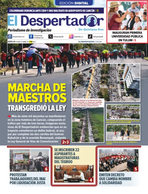 Portada de El Despertador de Quintana Roo