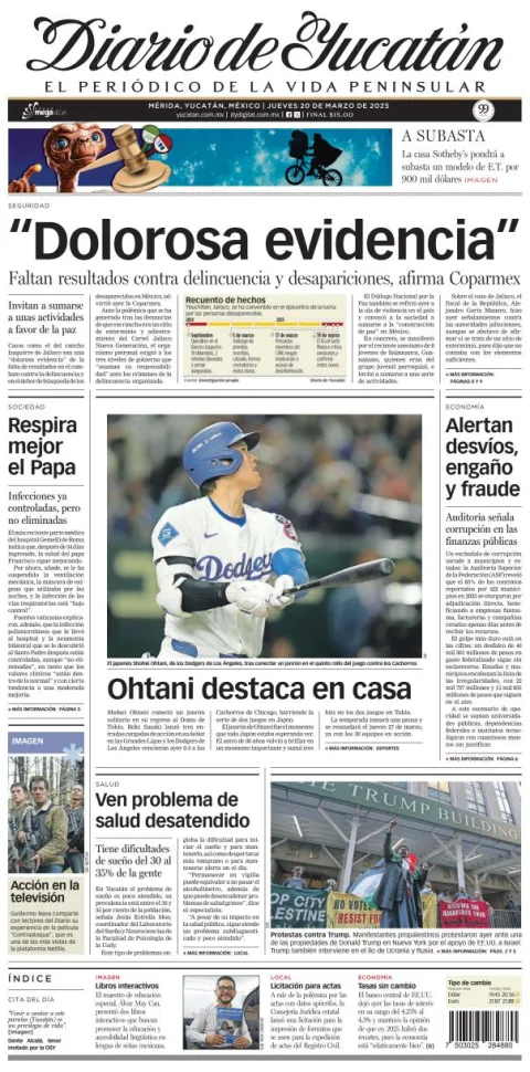 Portada de Diario de Yucatán