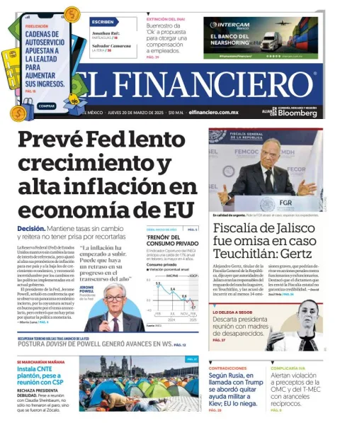Portada de El Financiero
