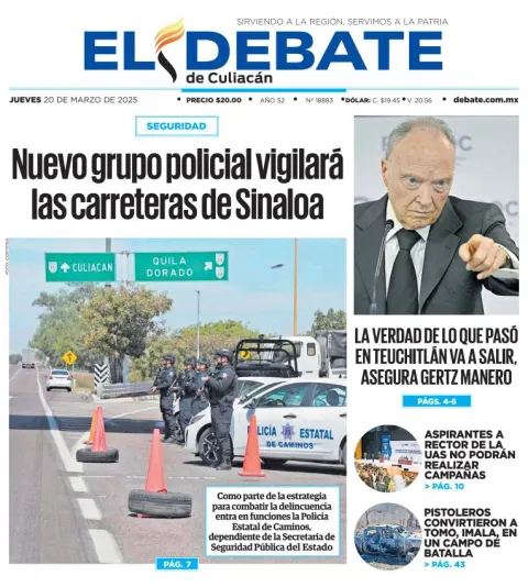 Portada de El Debate de Culiacan