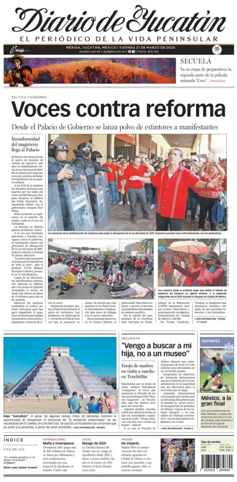 Portada de Diario de Yucatán