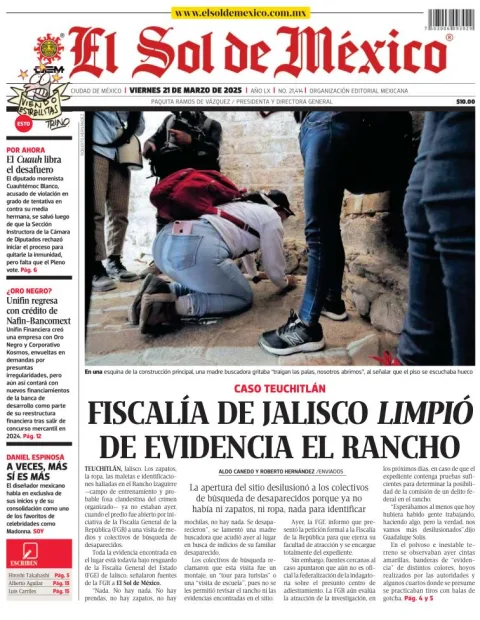 Portada de El Sol de Mexico