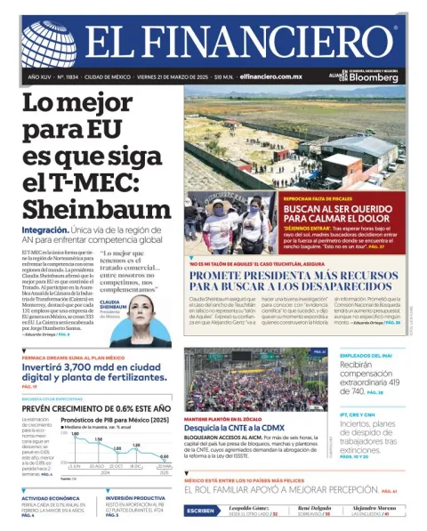 Portada de El Financiero