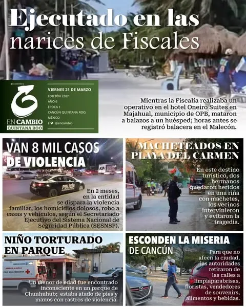 Portada de En Cambio - Quintana Roo (contraportada) del viernes, 21 de marzo de 2025