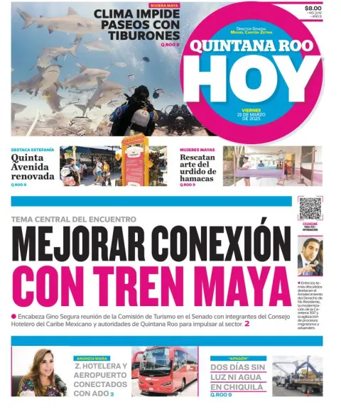 Portada de Quintana Roo Hoy del viernes, 21 de marzo de 2025