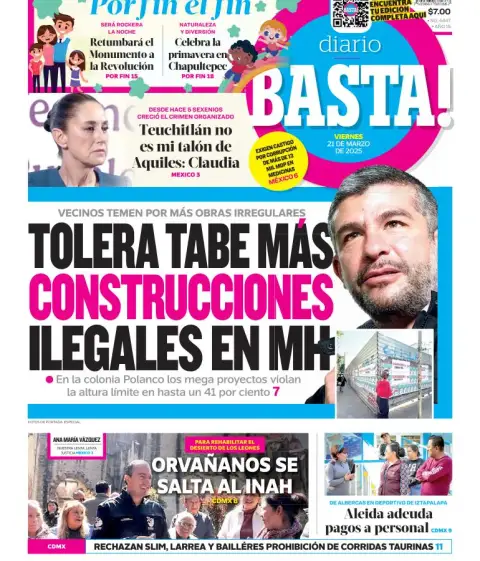 Portada de Basta del viernes, 21 de marzo de 2025