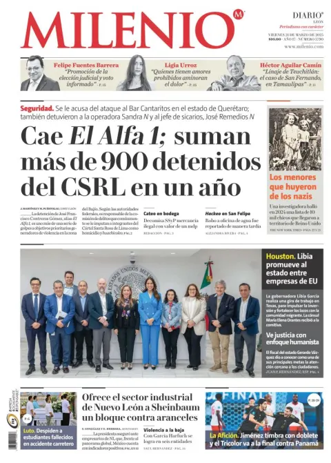 Portada de Milenio Leon del viernes, 21 de marzo de 2025