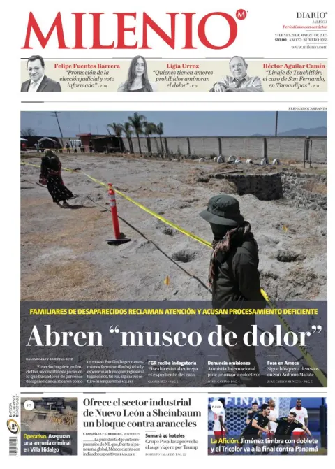 Portada de Milenio Jalisco del viernes, 21 de marzo de 2025