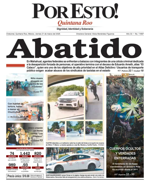 Portada de Por Esto (quintana Roo Chetumal) del viernes, 21 de marzo de 2025