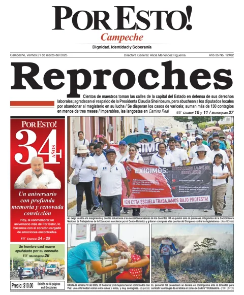 Portada de Por Esto (campeche) del viernes, 21 de marzo de 2025