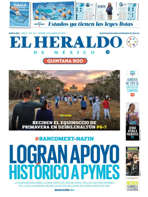 Portada de El Heraldo de Mexico - Quintana Roo del viernes, 21 de marzo de 2025