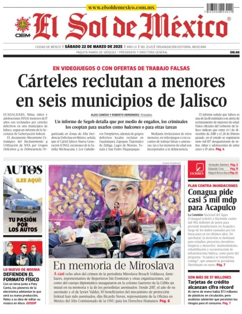 Portada de El Sol de Mexico