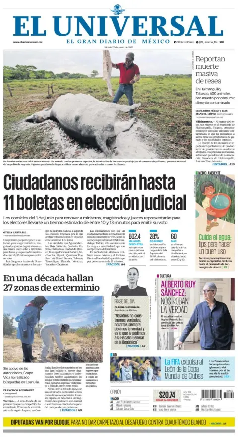 Portada de El Universal