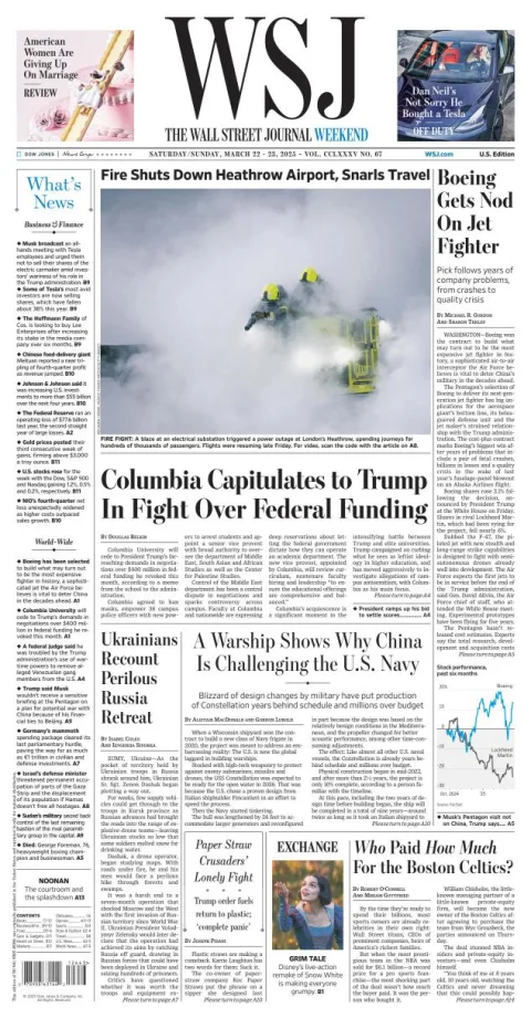 Portada de The Wall Street Journal